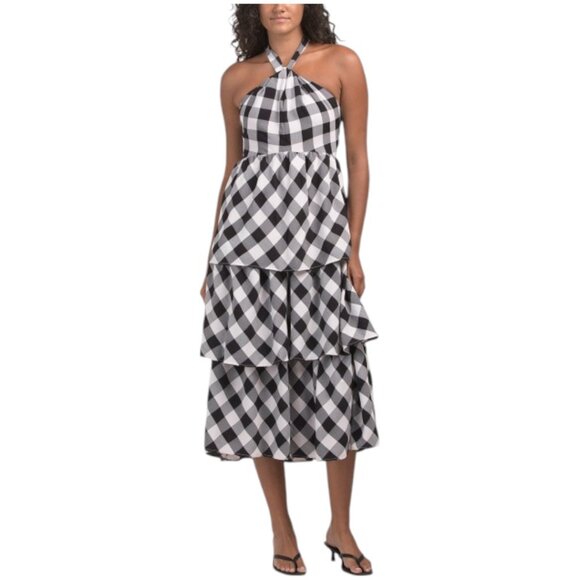 EBBY & I Gingham Halter Twist Dress - Picture 1 of 2